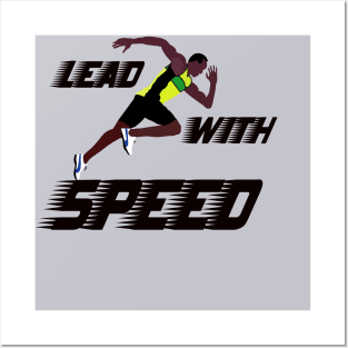 Usain Bolt Lead With Speed Posters and Art